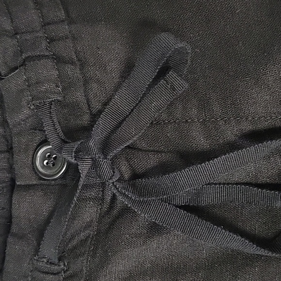 Old Navy Womens Black Linen Tie Waist Shorts Size 10 - Picture 11 of 13